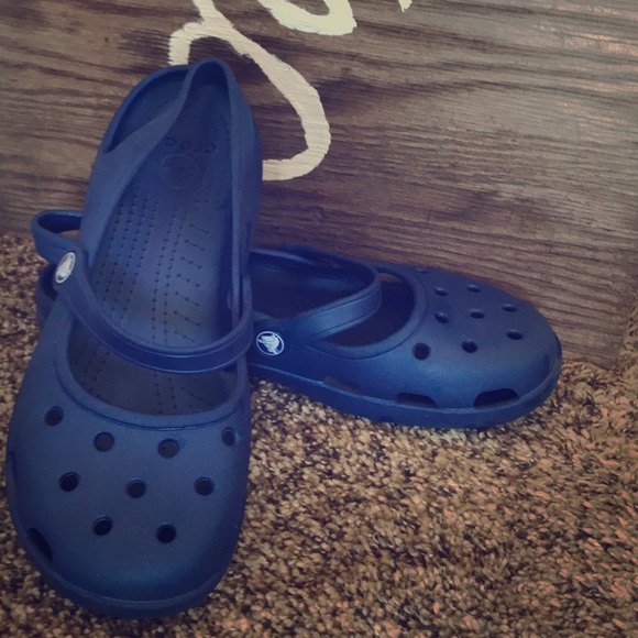 CROCS Shoes - Crocs Blue Mary Jane Shoes, size 11